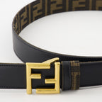 Cintos Ceinture FF réversible Fendi Preto Femme