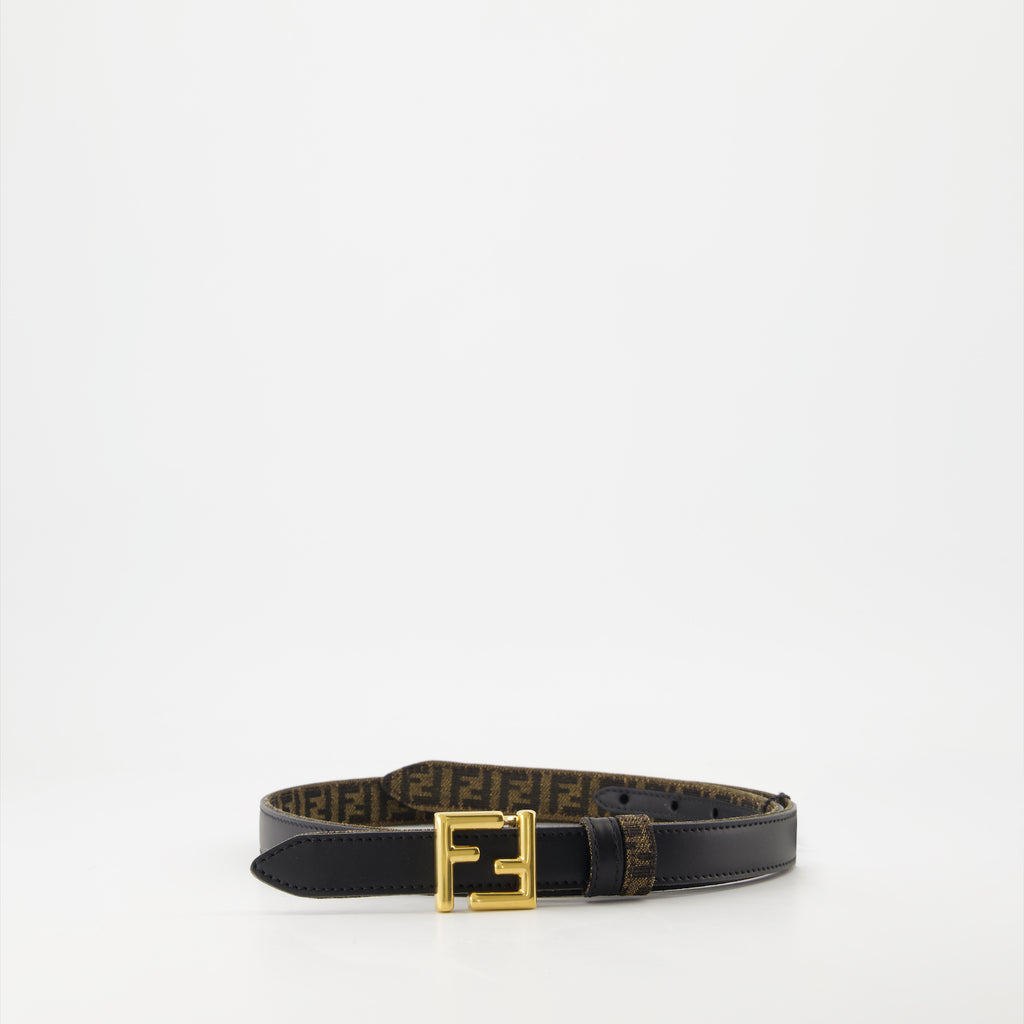 Cintos Ceinture FF réversible Fendi Preto Femme