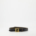 Cintos Ceinture FF réversible Fendi Preto Femme