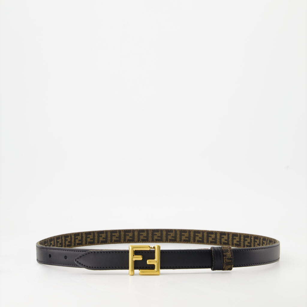 Cintos Ceinture FF réversible Fendi Preto Femme
