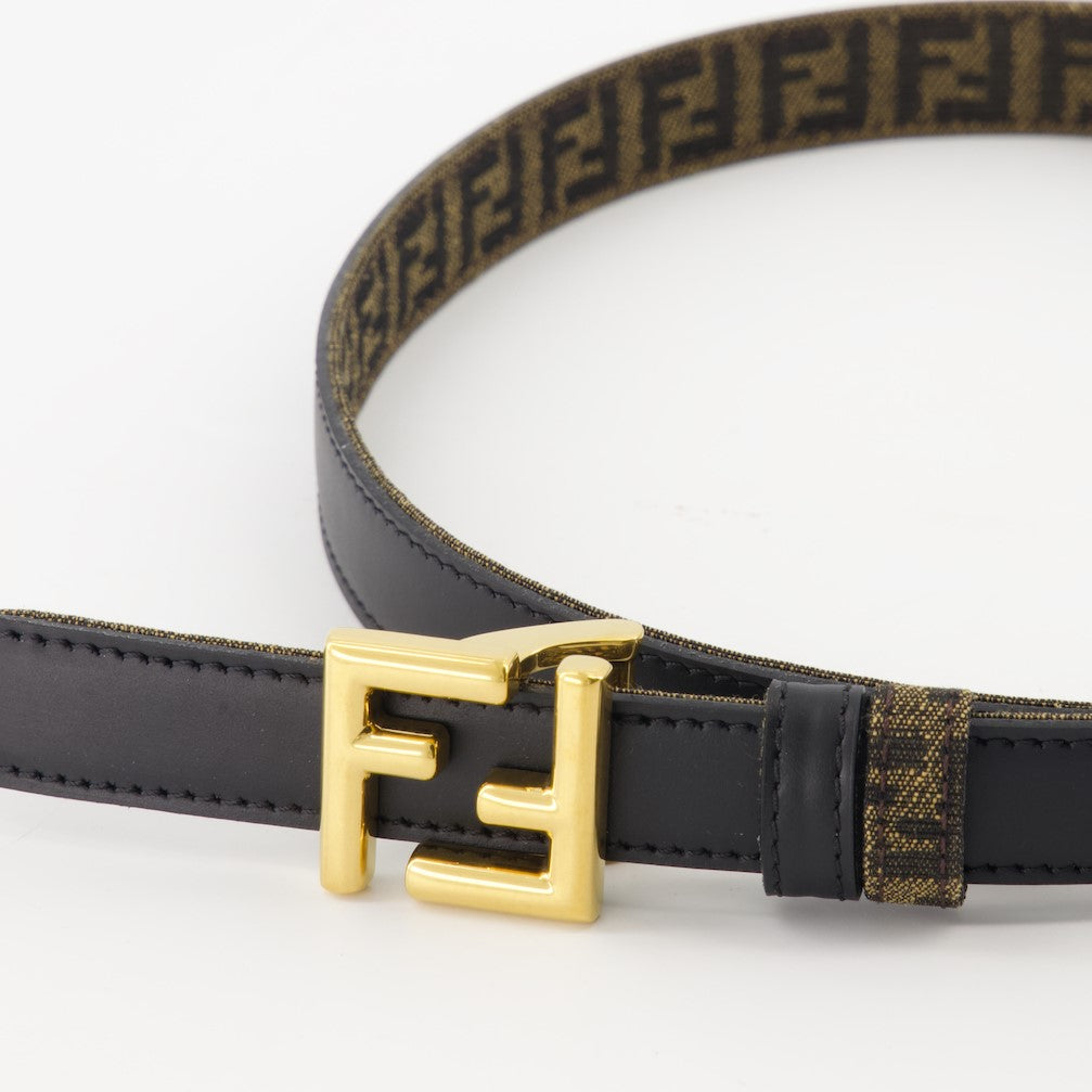 Cintos Ceinture FF réversible Fendi Preto Femme