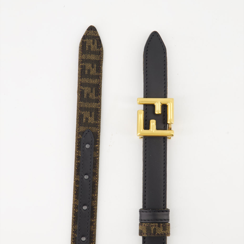 Cintos Ceinture FF réversible Fendi Preto Femme