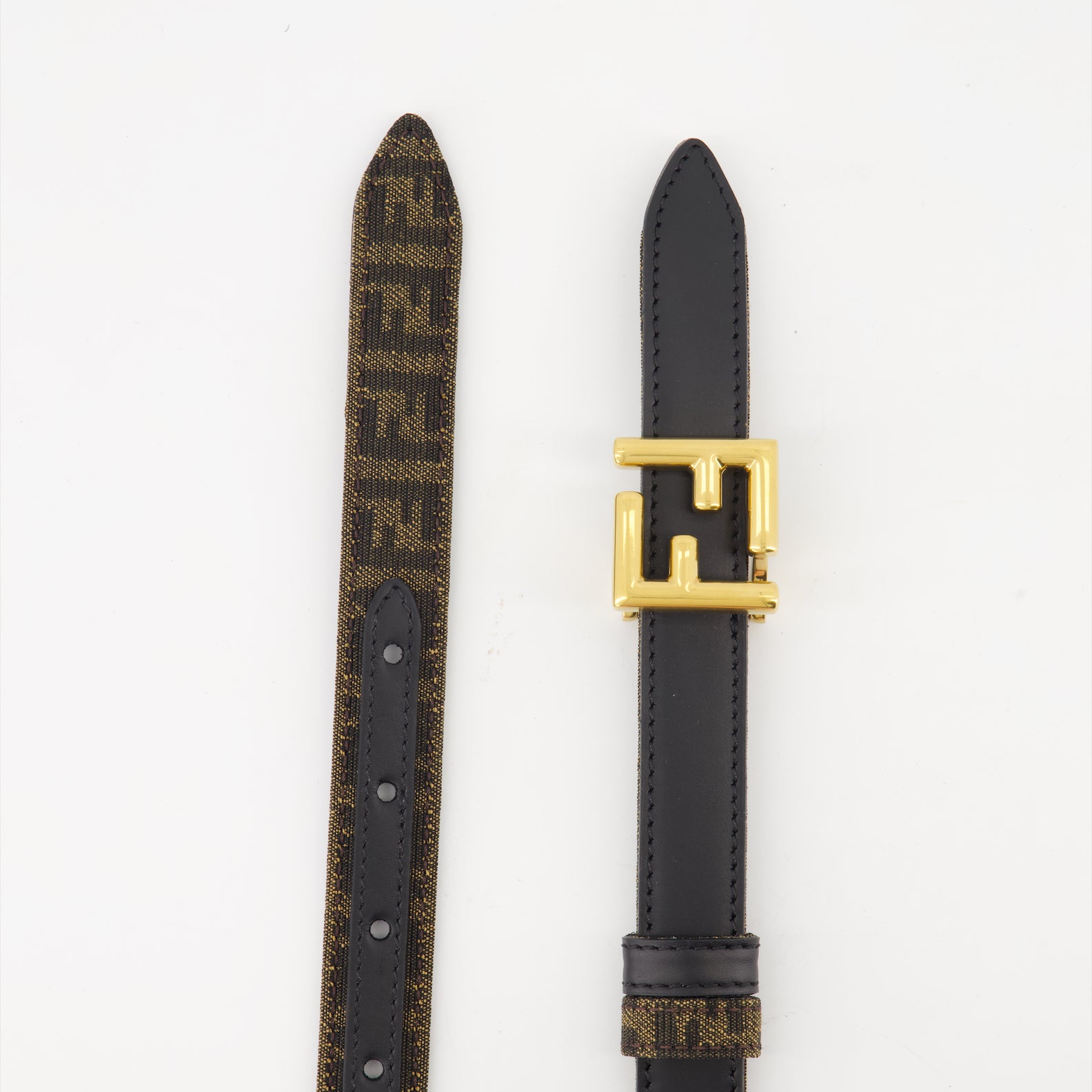 Cintos Ceinture FF réversible Fendi Preto Femme