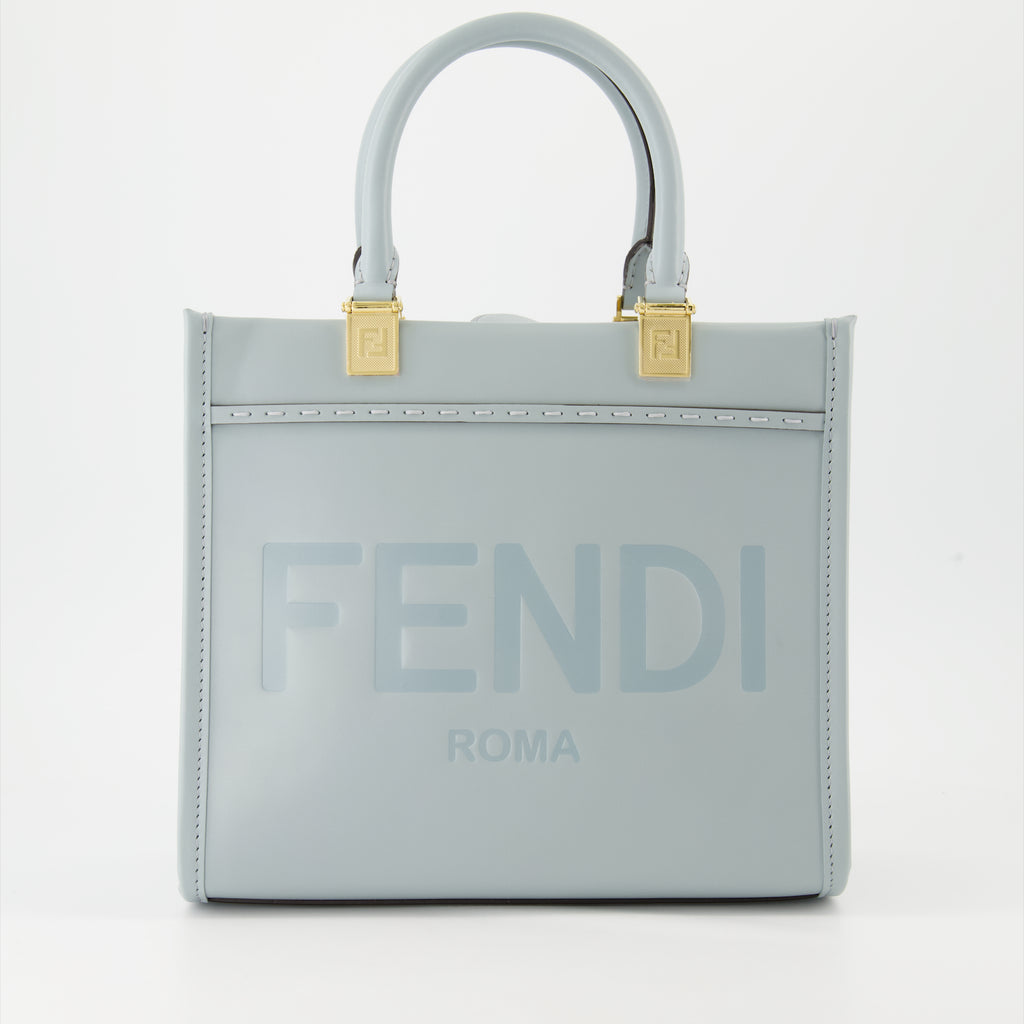 Borse tote Sac cabas Sunshine Fendi Blu Femme