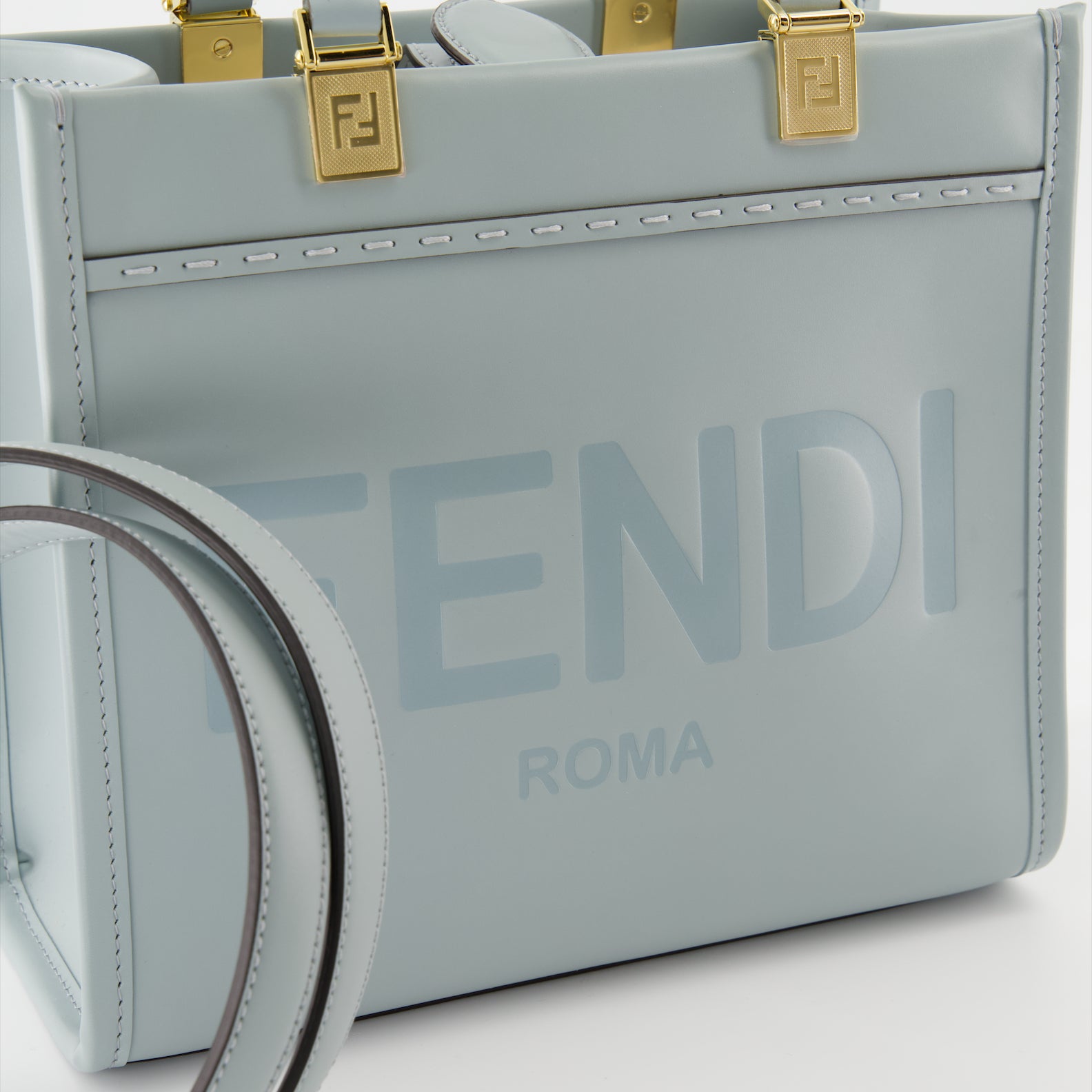 Borse tote Sac cabas Sunshine Fendi Blu Femme