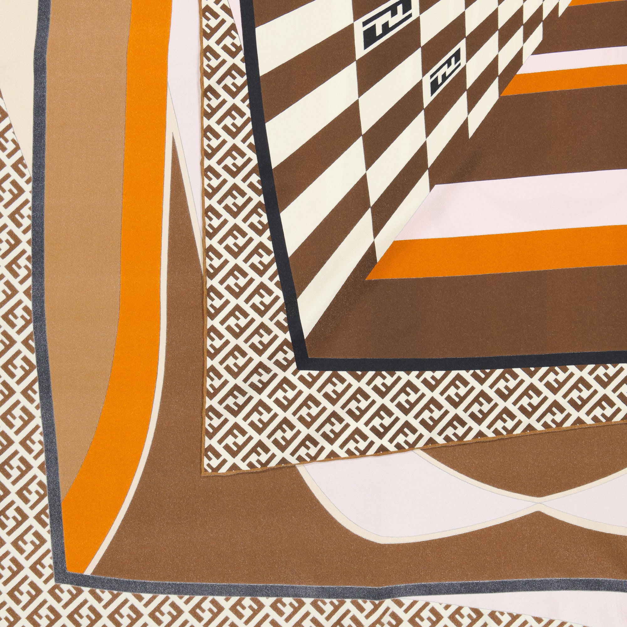 Écharpes, foulards et gants Foulard en soie Fendi Marron Femme