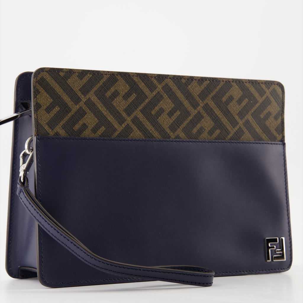 Bolsas pequenas Pochette Standing Squared FF Fendi Azul escuro Homme