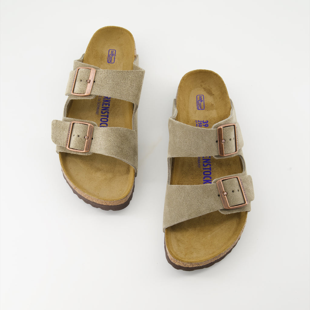 Chaussures ouvertes Claquettes Arizona Birkenstock Beige Homme