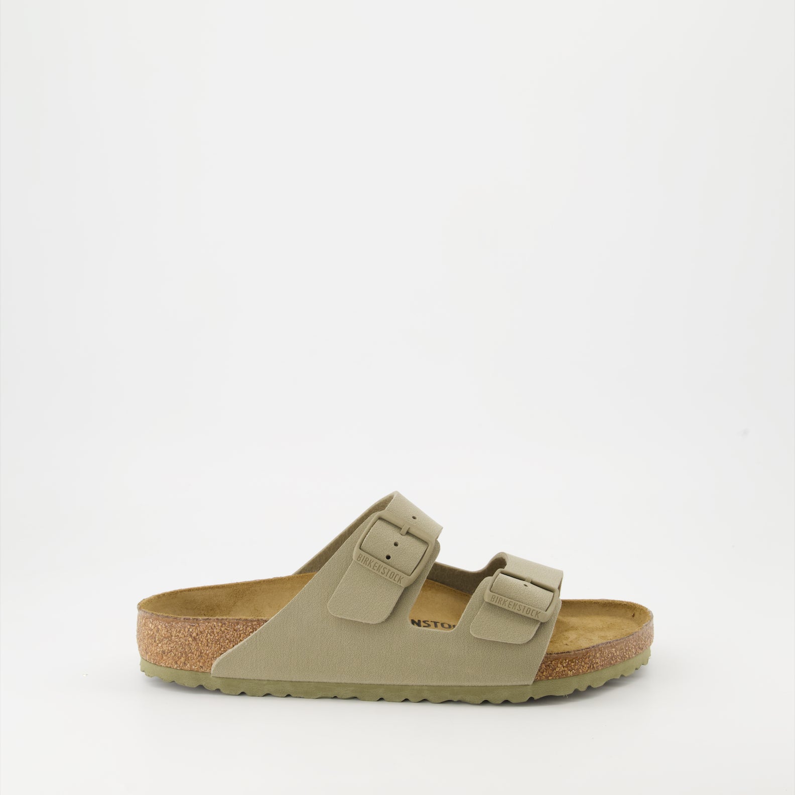 Chaussures ouvertes Claquettes Arizona Birko-Flor Birkenstock Kaki Homme