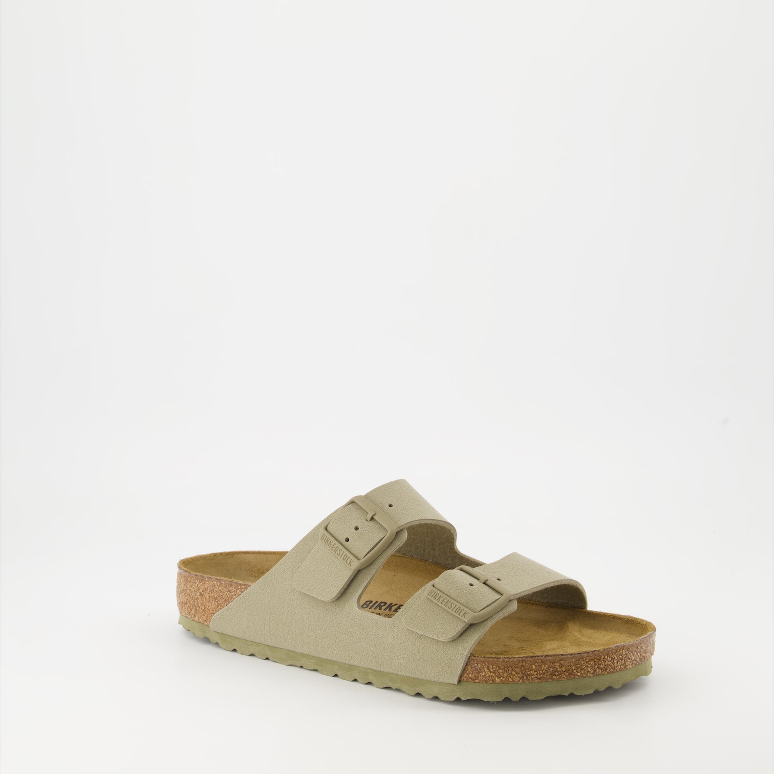 Chaussures ouvertes Claquettes Arizona Birko-Flor Birkenstock Kaki Homme