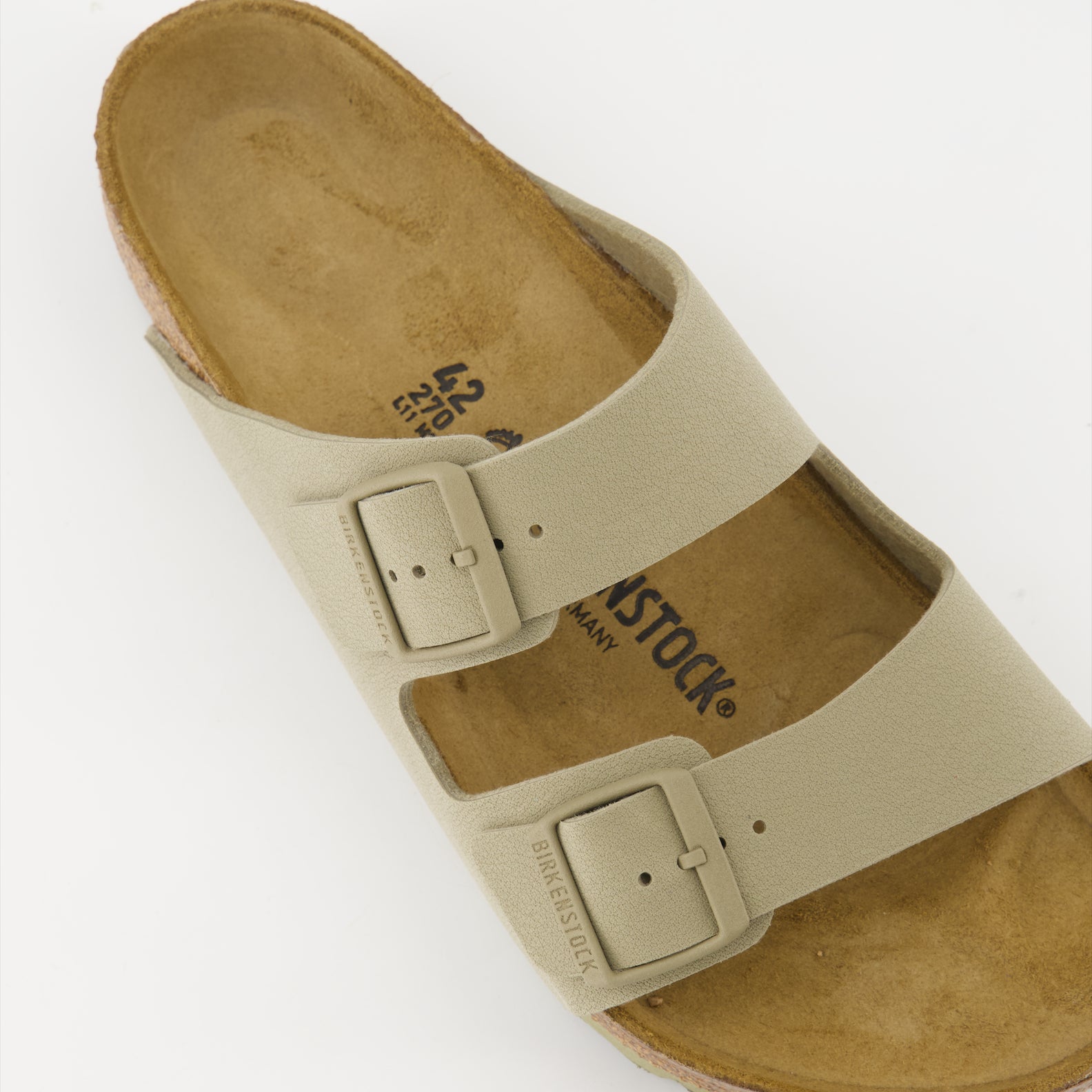 Chaussures ouvertes Claquettes Arizona Birko-Flor Birkenstock Kaki Homme