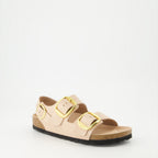 Chaussures ouvertes Sandales Milano Big Buckle Birkenstock Beige Femme