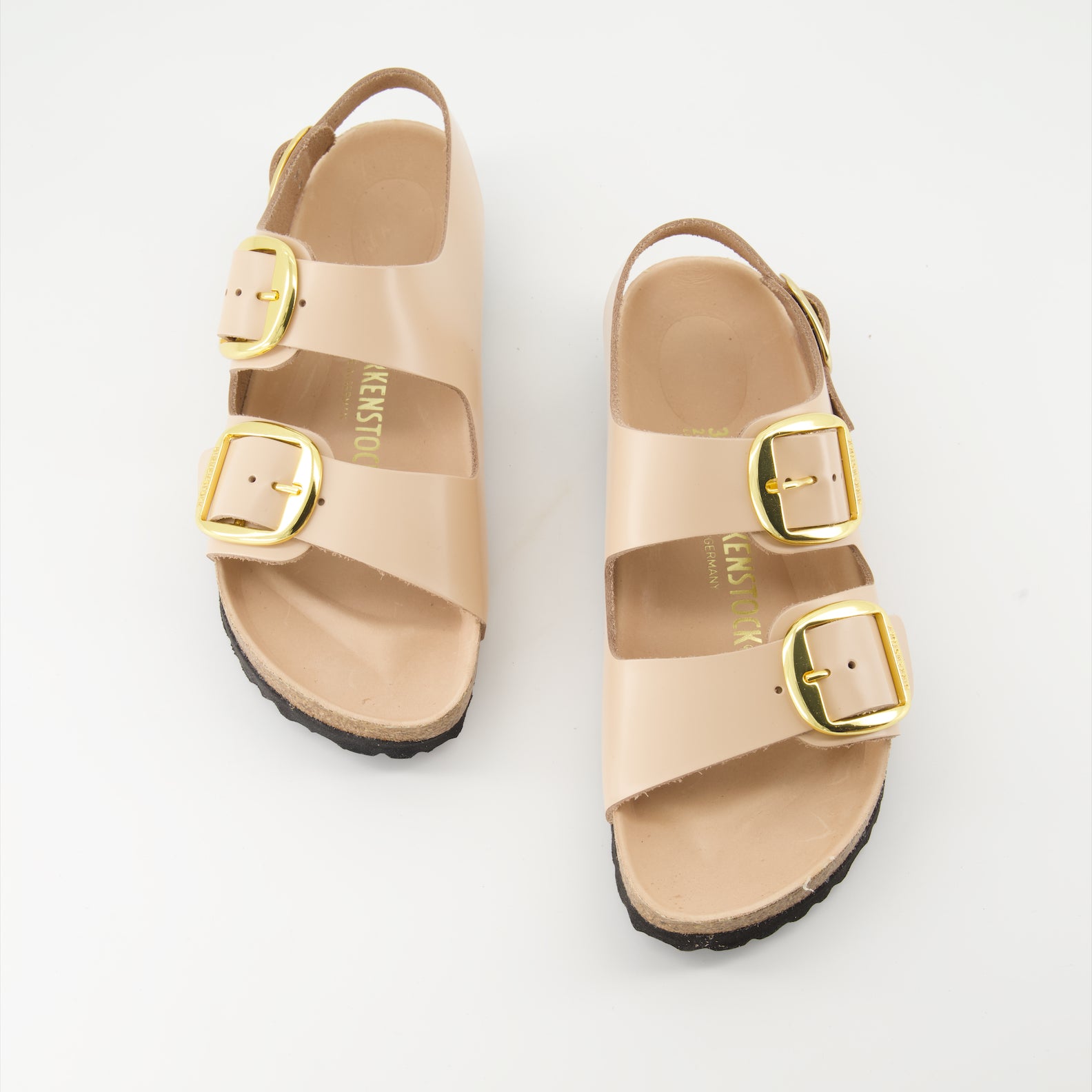 Chaussures ouvertes Sandales Milano Big Buckle Birkenstock Beige Femme