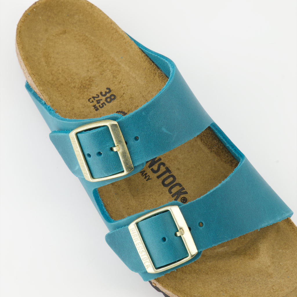 Sapatos abertos Claquettes Arizona Birkenstock Azul Femme