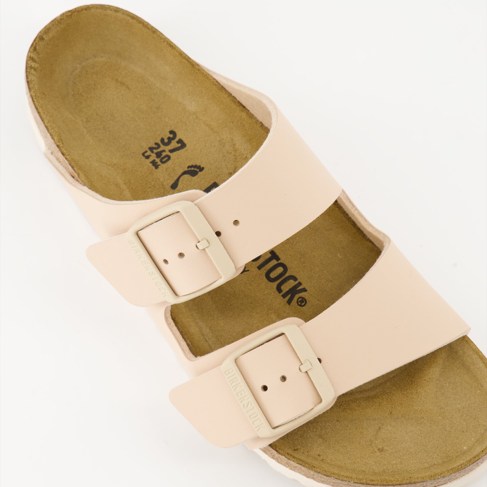 Chaussures ouvertes Claquettes Arizona Birko-Flor Birkenstock Beige Femme