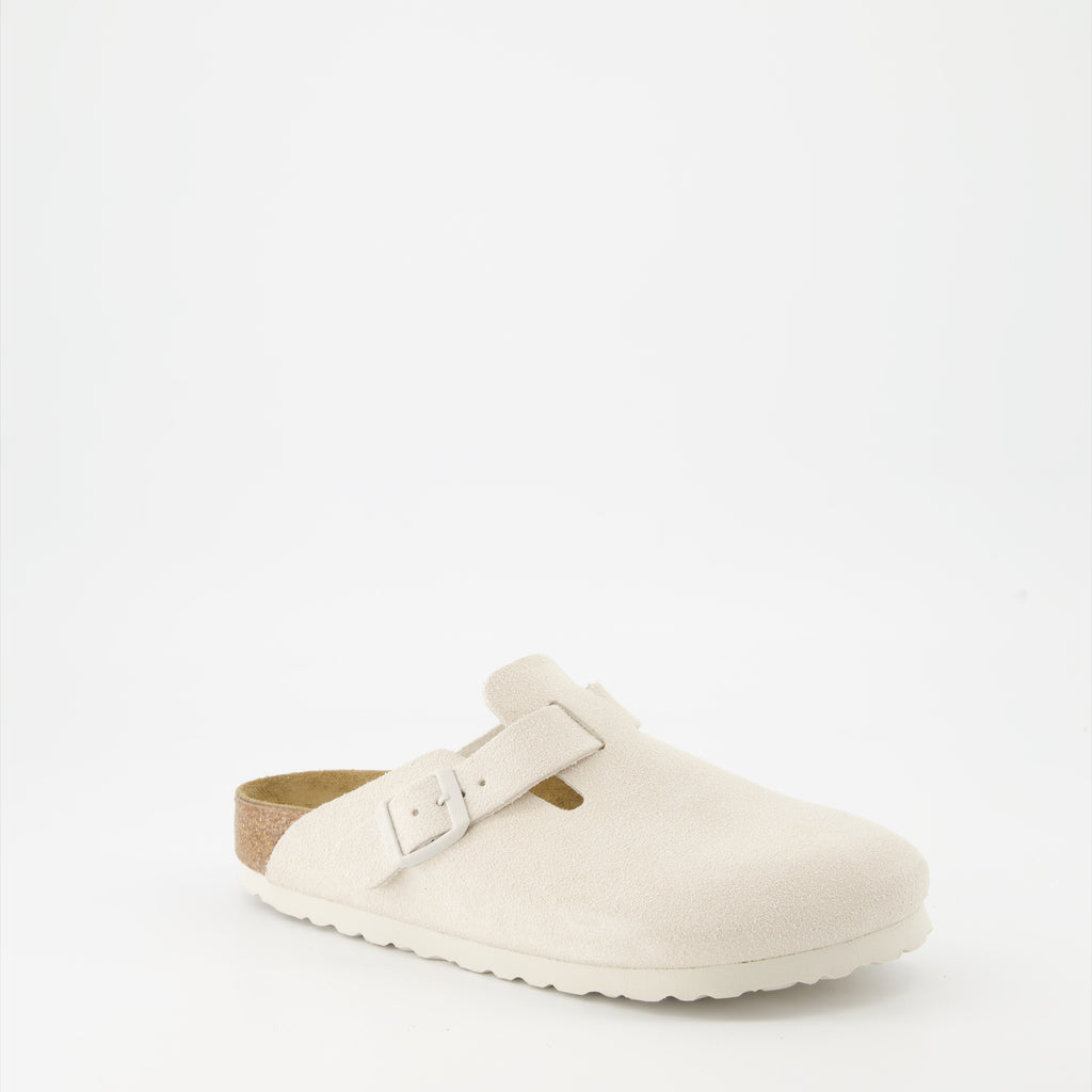 Chaussures ouvertes Mules Boston Birkenstock Blanc Femme