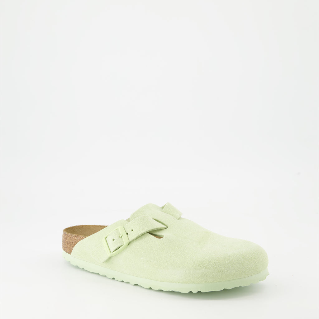 Chaussures ouvertes Mules Boston Birkenstock Vert Femme