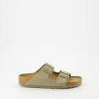 Sapatos abertos Claquettes Arizona Birko-Flor Birkenstock Cáqui Femme