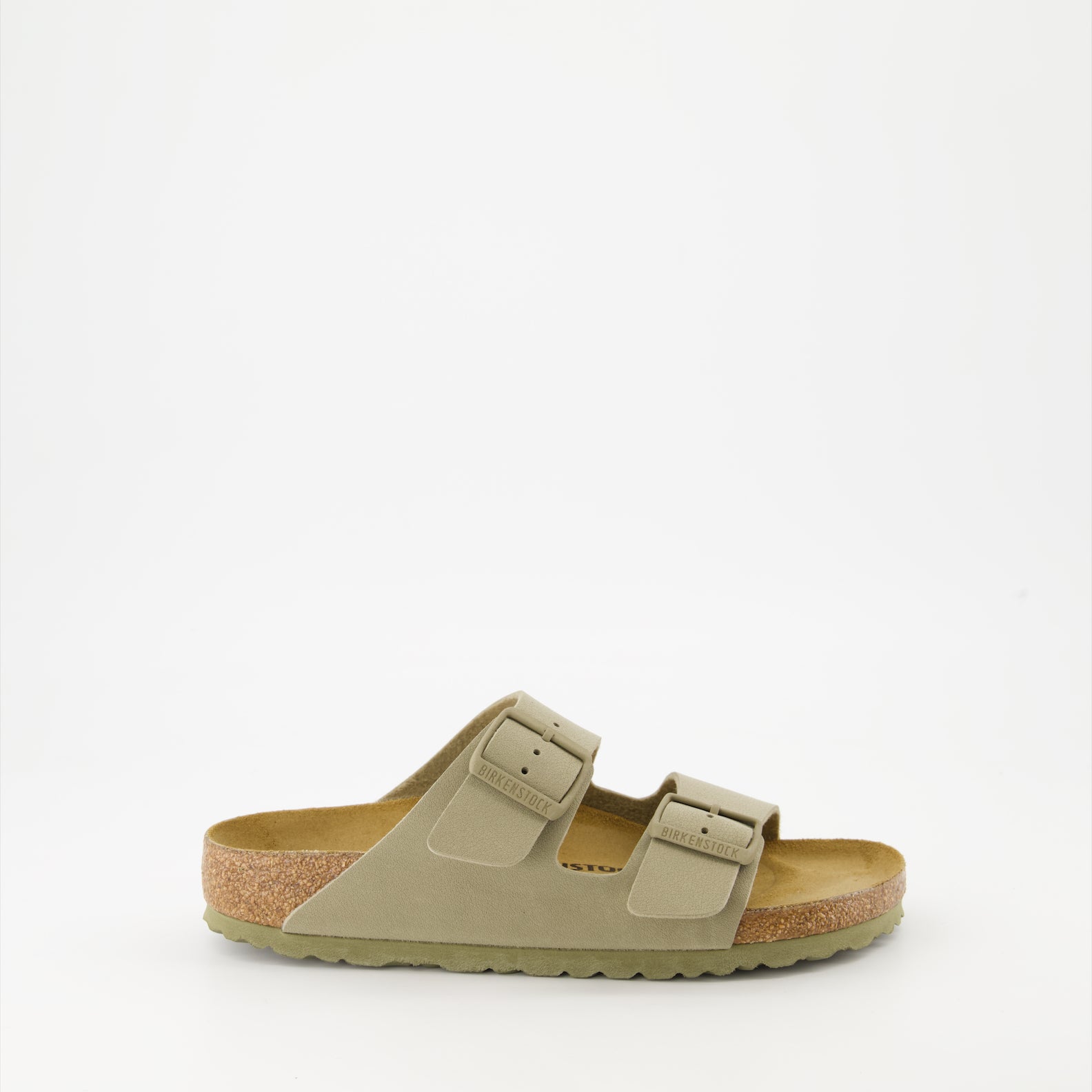 Sapatos abertos Claquettes Arizona Birko-Flor Birkenstock Cáqui Femme