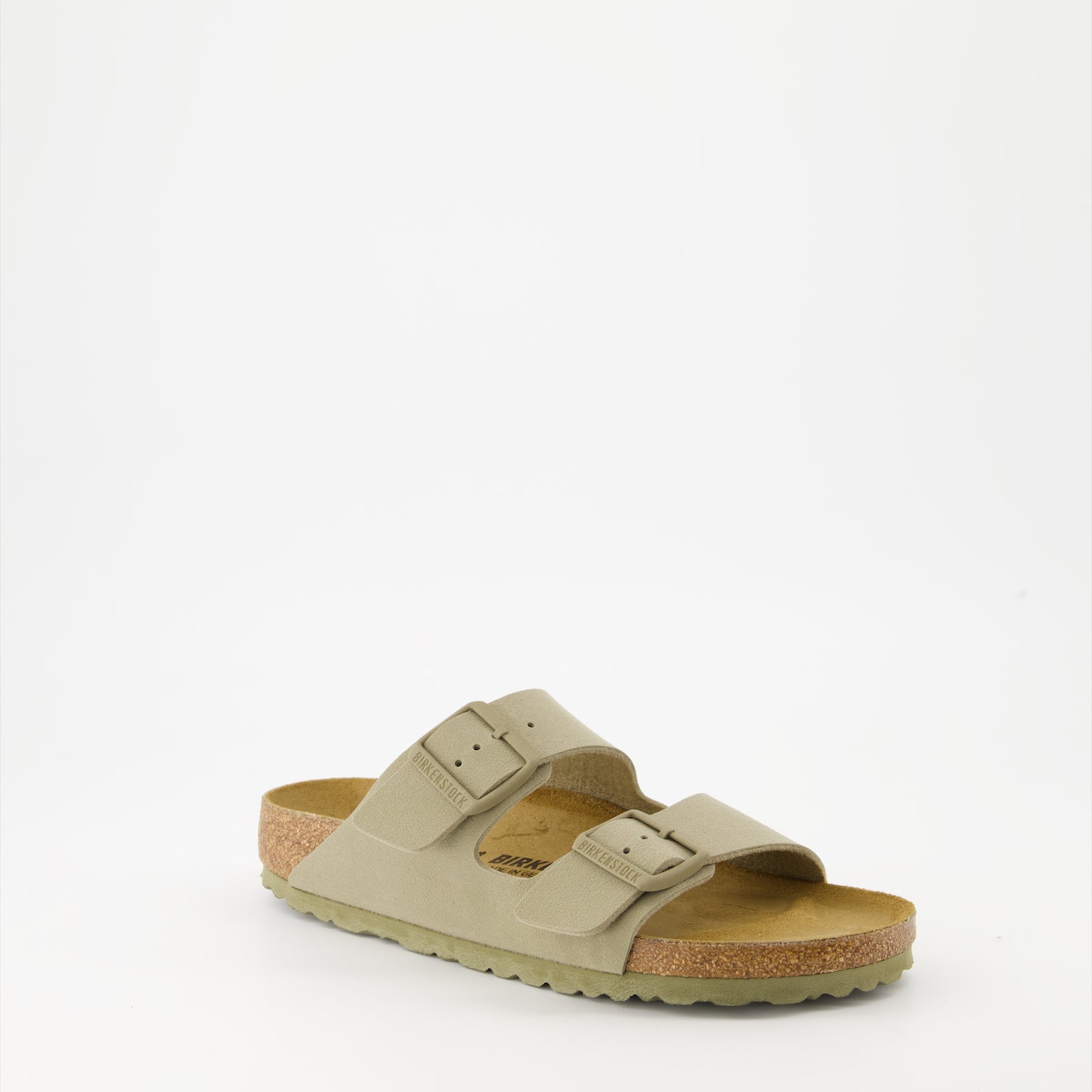 Sapatos abertos Claquettes Arizona Birko-Flor Birkenstock Cáqui Femme