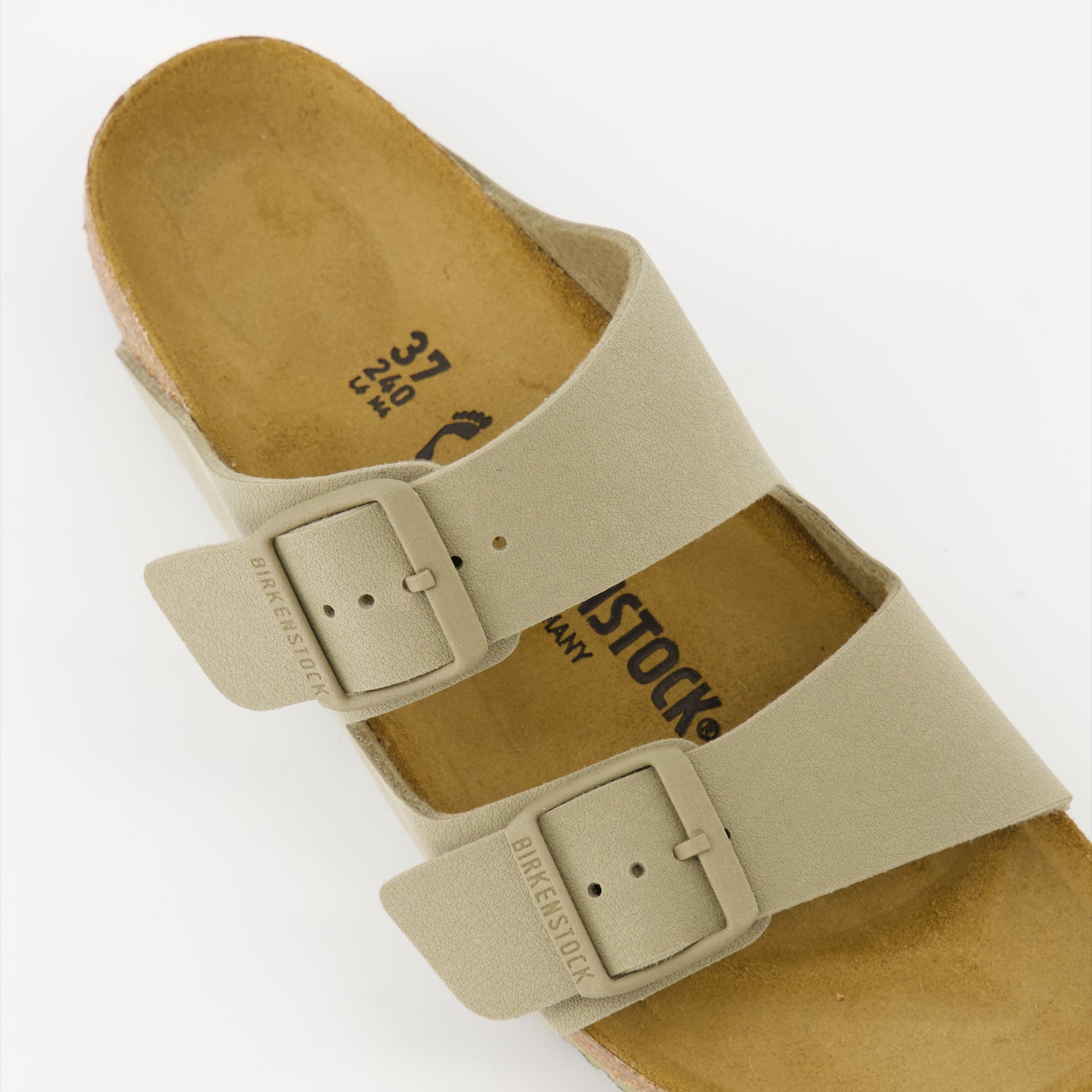 Sapatos abertos Claquettes Arizona Birko-Flor Birkenstock Cáqui Femme