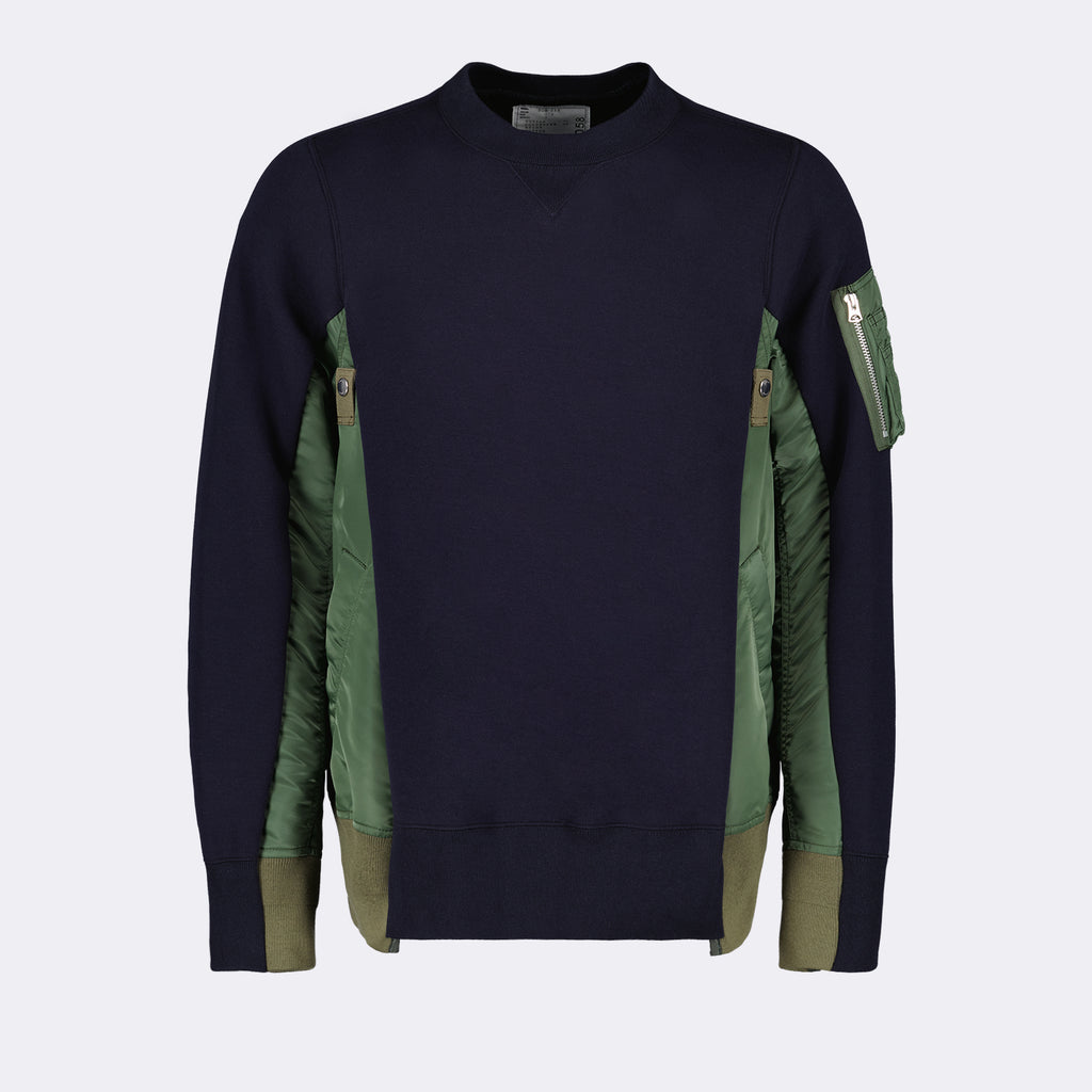 Prendas de punto Pull bi-matière Sacai Azul Homme