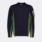 Prendas de punto Pull bi-matière Sacai Azul Homme