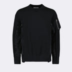ニットウェア バイマテリアルセーター Sacai 黒 男