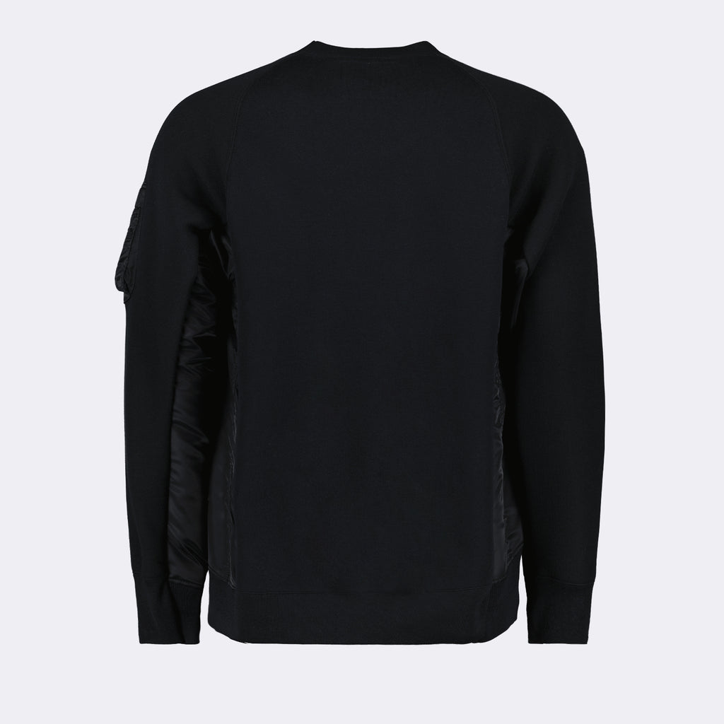 ニットウェア バイマテリアルセーター Sacai 黒 男