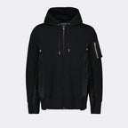 Sweatshirts Sweat zippé en nylon Sacai Schwarz Homme