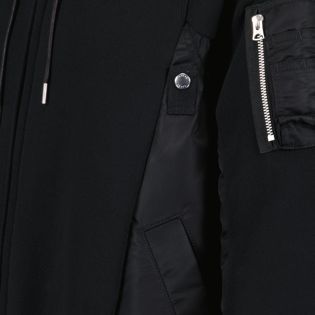 Sweatshirts Sweat zippé en nylon Sacai Schwarz Homme