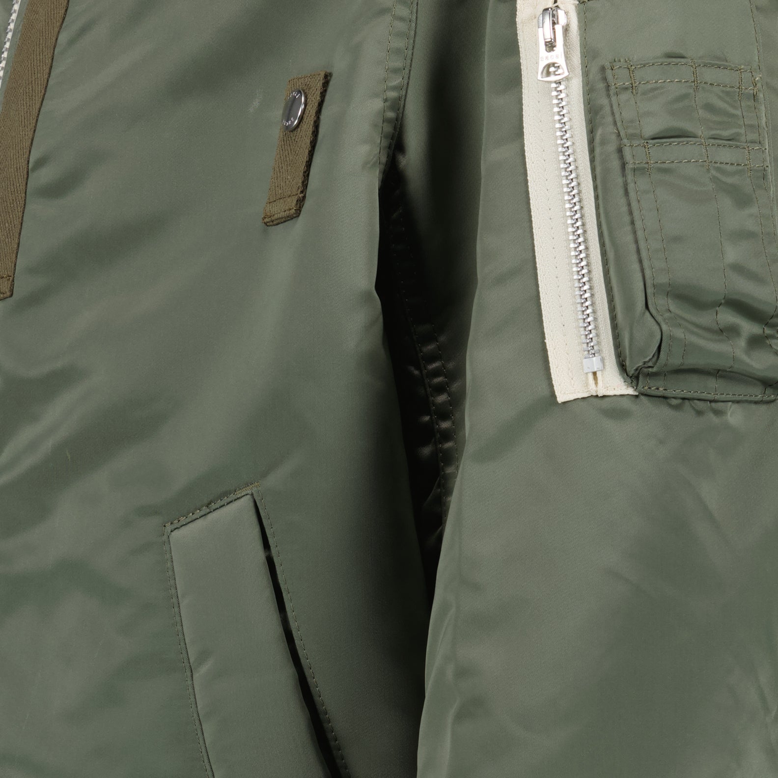 Jackets Nylon Twill Bomber Sacai Khaki Homme