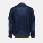 Vestes Veste hybride en denim et nylon Sacai Bleu Homme
