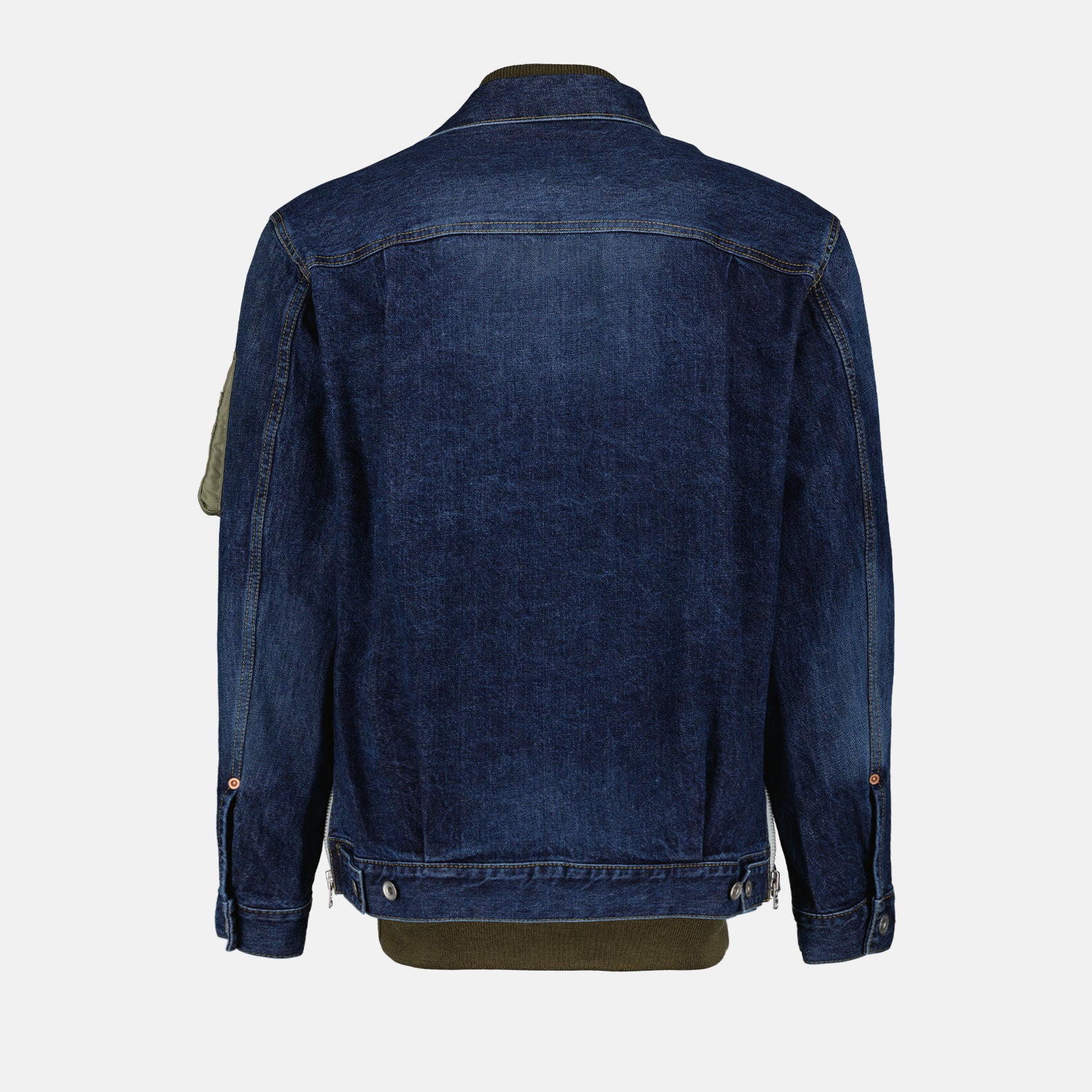 Vestes Veste hybride en denim et nylon Sacai Bleu Homme