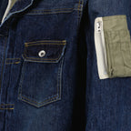 Vestes Veste hybride en denim et nylon Sacai Bleu Homme