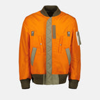 Jackets Reversible Nylon Bomber Sacai Orange Homme