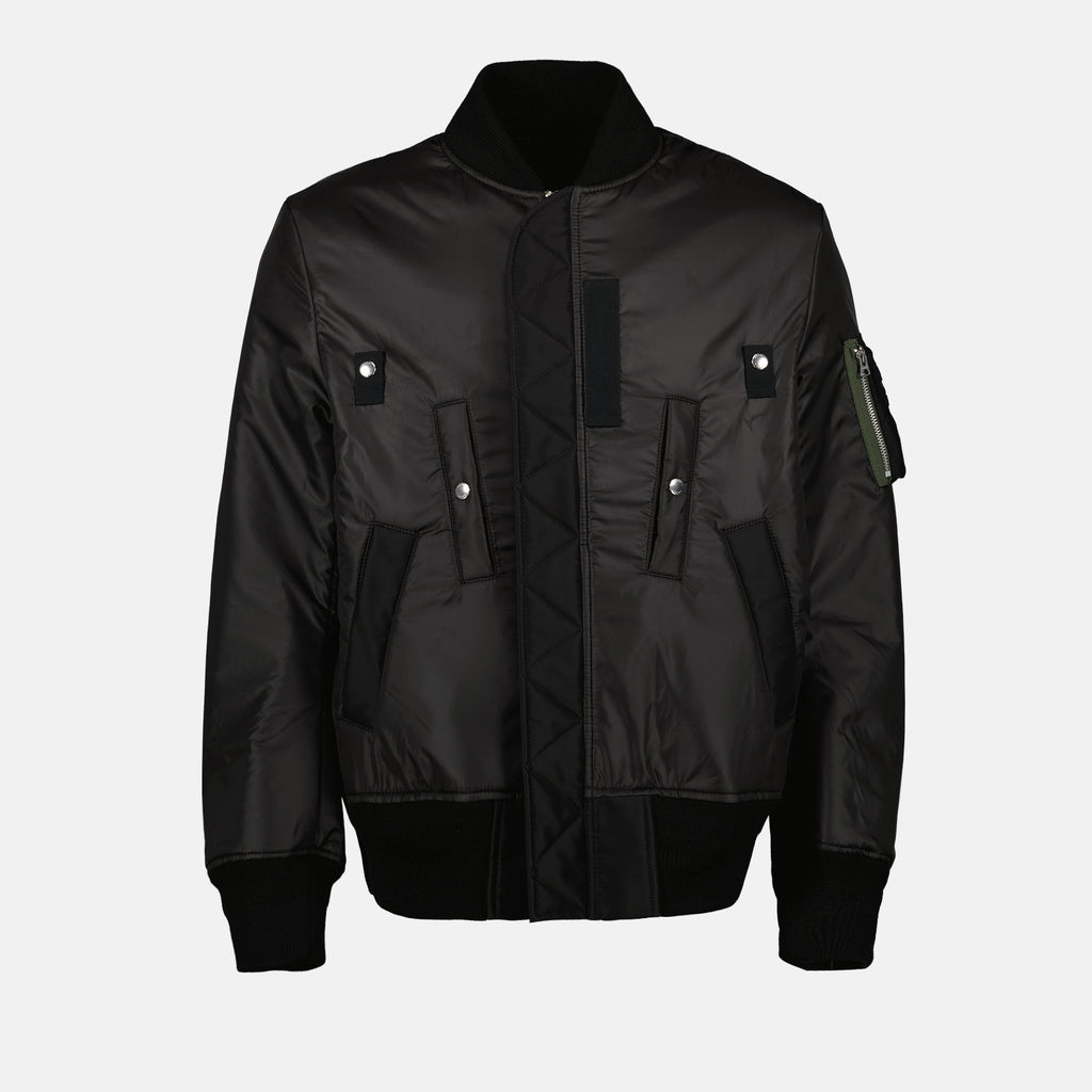 Jackets Reversible Nylon Bomber Sacai Black Homme