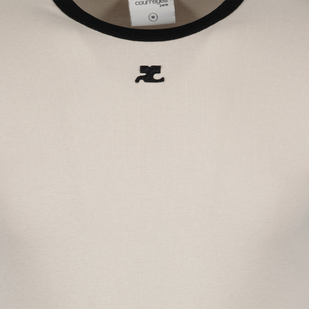 T-shirts T-shirt contraste Réédition Courrèges Beige Homme