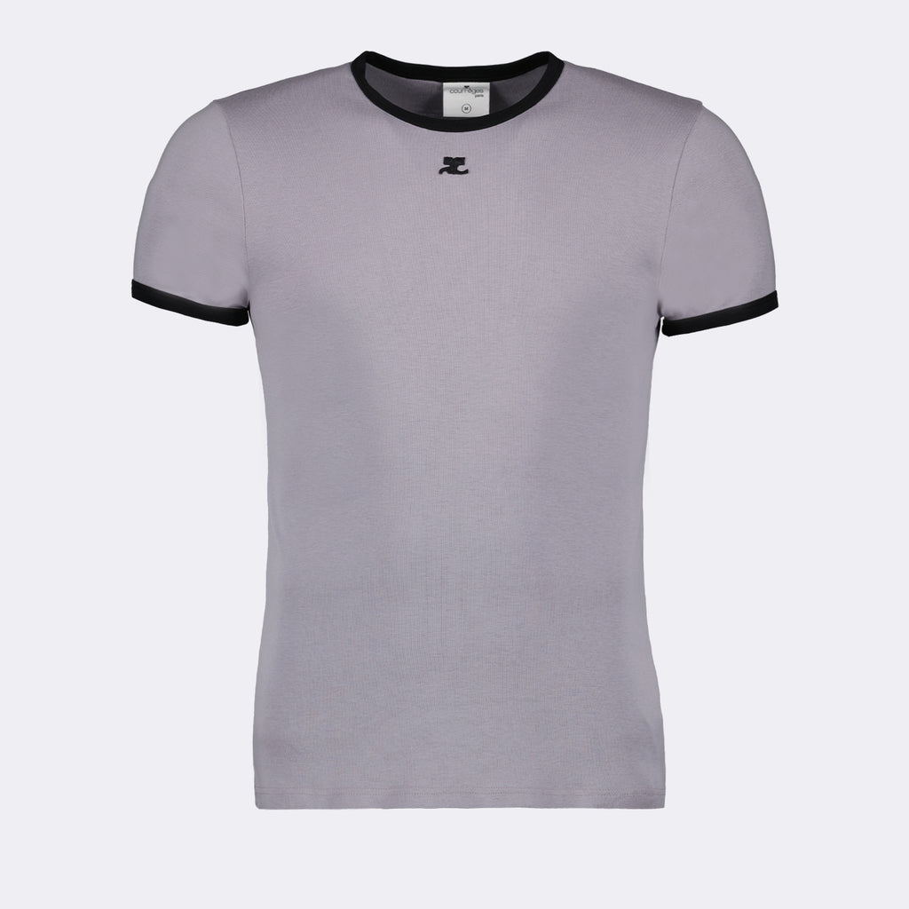 T-shirts T-shirt contraste Réédition Courrèges Gris Homme