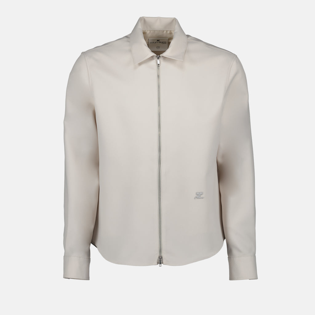 Chemises Veste zippée en twill Courrèges Gris Homme