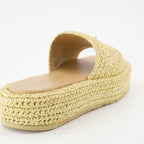 Sapatos abertos Mules en raphia Prada Bege Femme