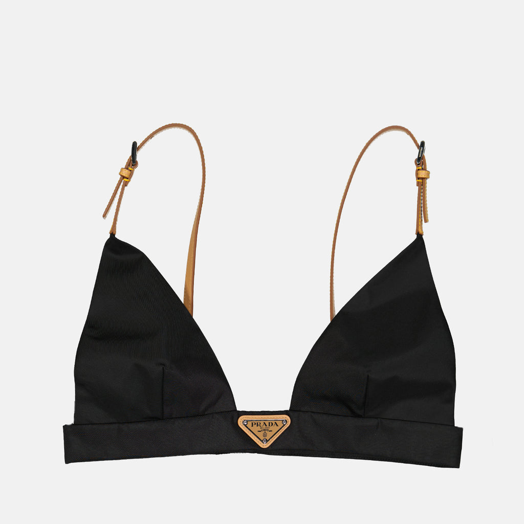 Tops Soutien-gorge en Re-Nylon Prada Schwarz Femme