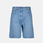 Shorts Short en denim Prada Bleu Femme