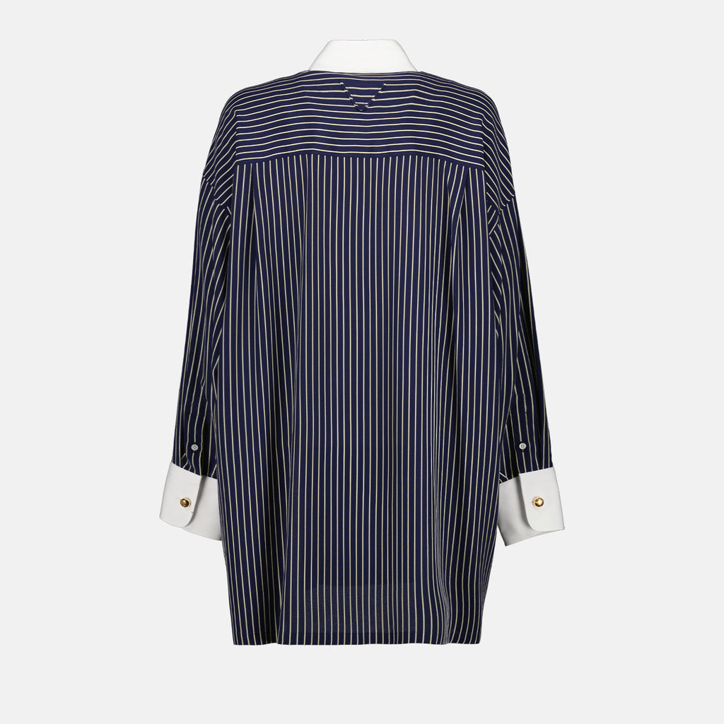 Chemises Chemise rayée oversize Prada Bleu foncé Femme