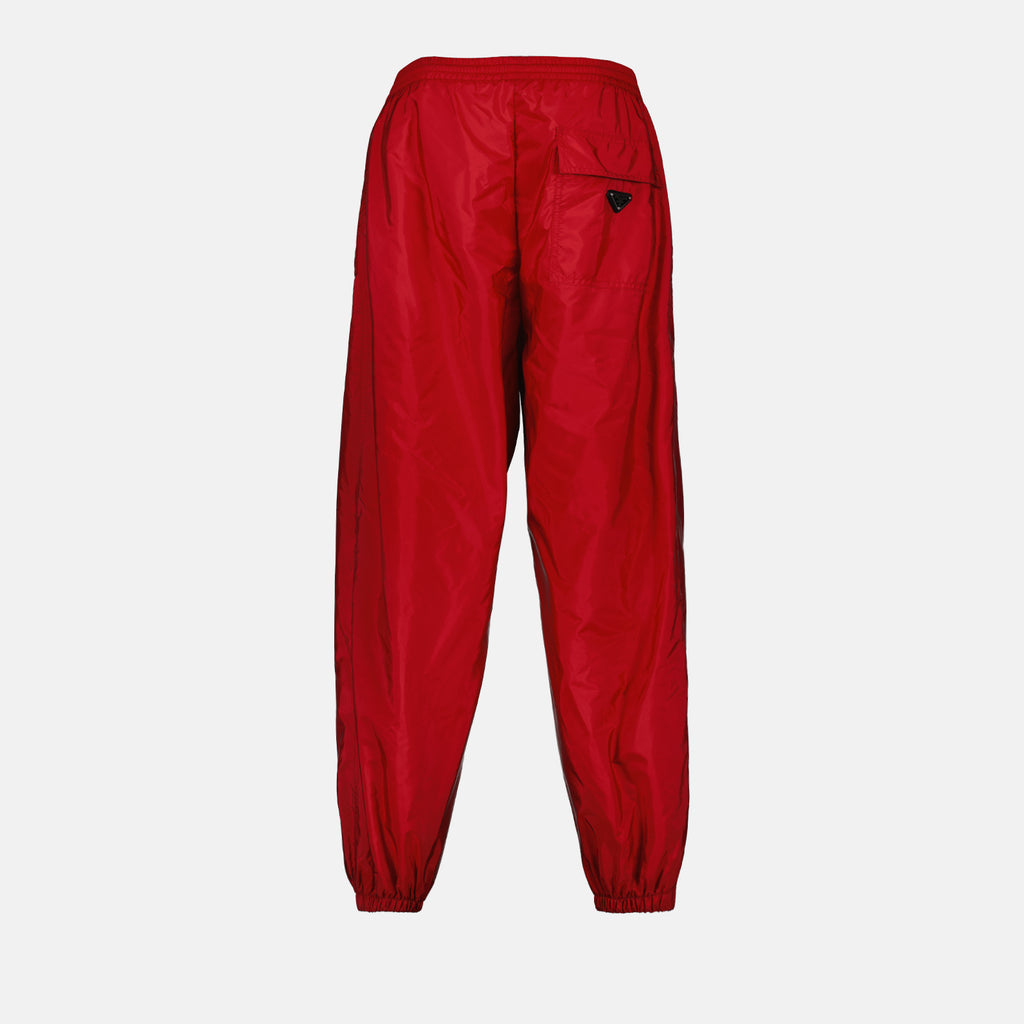 Pantalons Pantalon jogging en Re-Nylon Prada Rouge Homme