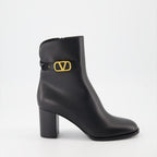 Bottines Bottines VLogo en cuir Valentino Garavani Noir Femme