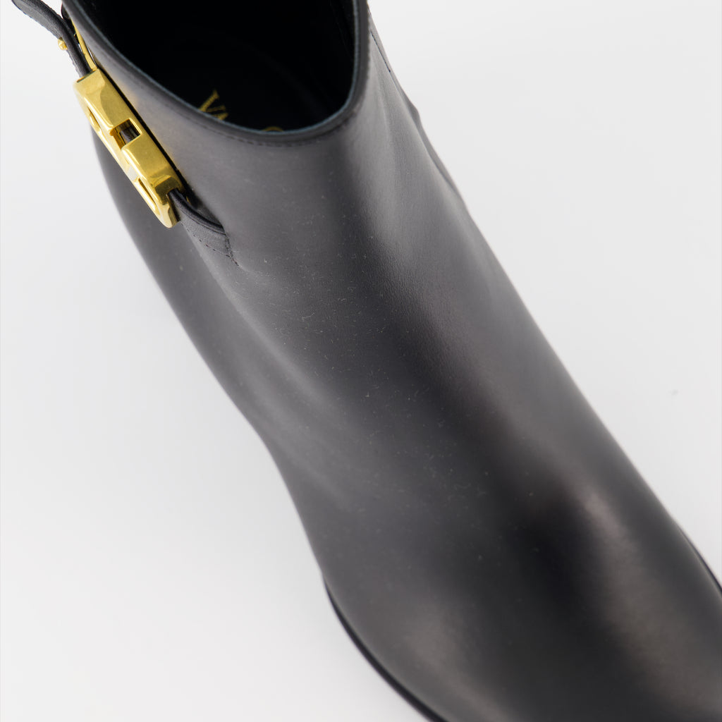 Bottines Bottines VLogo en cuir Valentino Garavani Noir Femme
