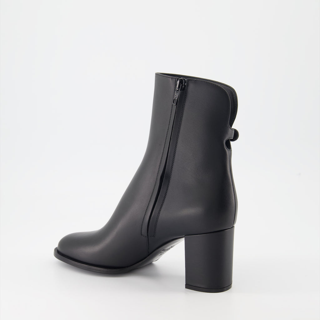 Bottines Bottines VLogo en cuir Valentino Garavani Noir Femme