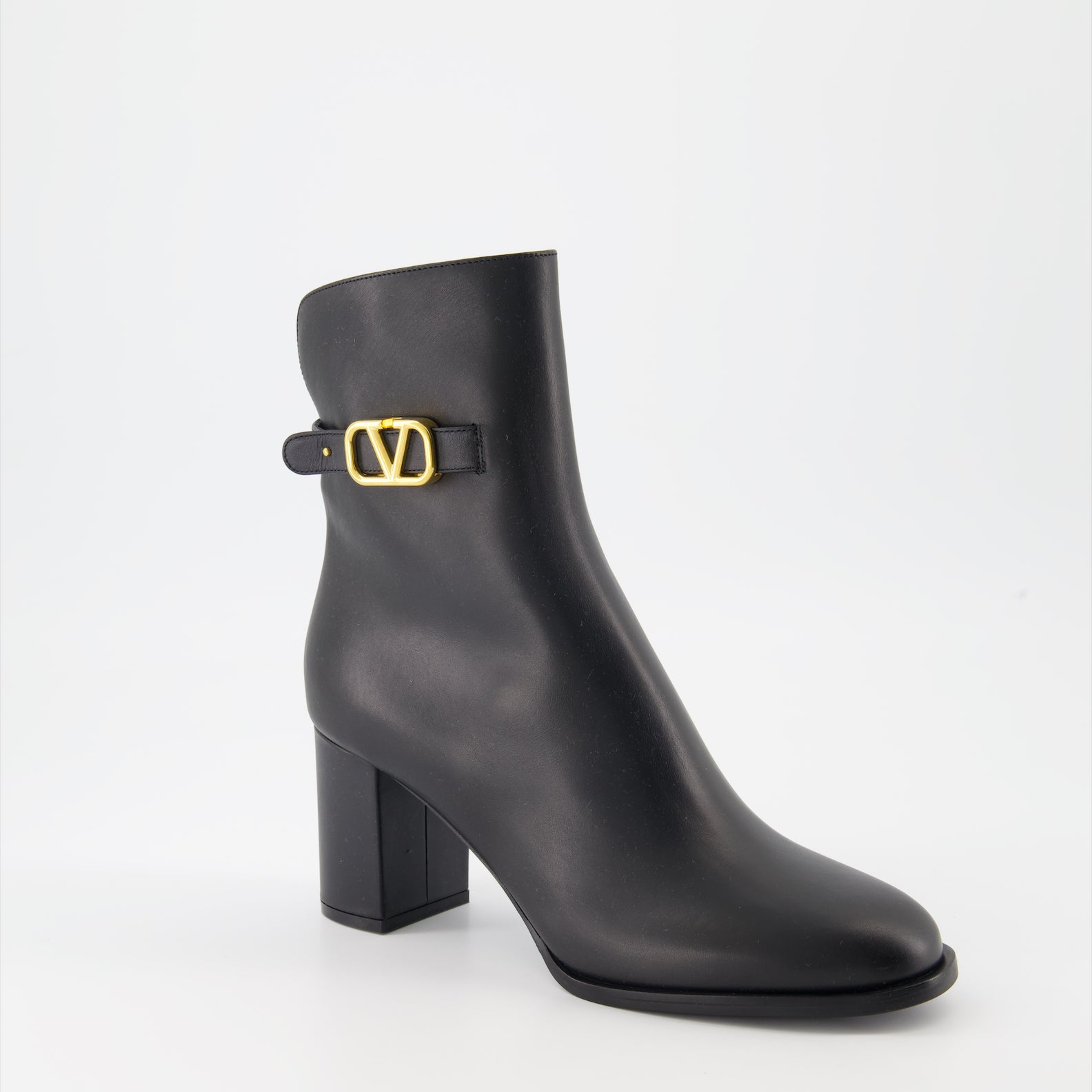 Bottines Bottines VLogo en cuir Valentino Garavani Noir Femme
