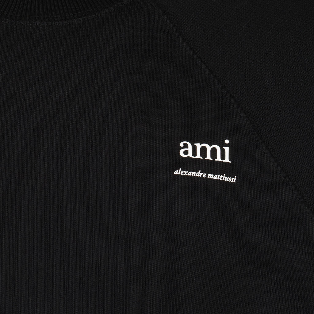 스웨트셔츠 자수 있는 아미 스웻셔츠 Ami PARIS 검은색 남여공용